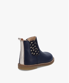 boots bebe fille style chelsea en cuir uni - na! bleu bottes et chaussures montantesC715501_4