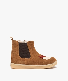 GEMO Boots bébé garçon dessus cuir motif renard – NA! marron standard
