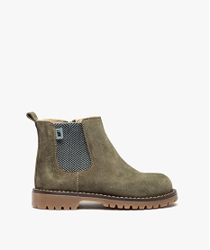 GEMO Boots bébé garçon style Chelsea dessus cuir - NA! Vert