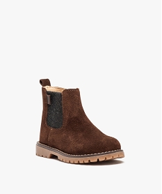 boots bebe garcon style chelsea dessus cuir - na! brun bottes et chaussures montantesC715801_2