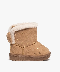 boots fourrees bebe fille en textile suede - lulucastagnette beigeC715901_1