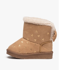 boots fourrees bebe fille en textile suede - lulucastagnette beige bottes et chaussures montantesC715901_3