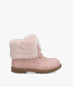 boots bebe fille a motifs etoiles et col fourre rose bottes et chaussures montantesC716001_1