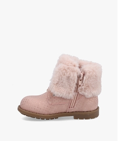 boots bebe fille a motifs etoiles et col fourre rose bottes et chaussures montantesC716001_3