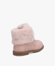 boots bebe fille a motifs etoiles et col fourre rose bottes et chaussures montantesC716001_4