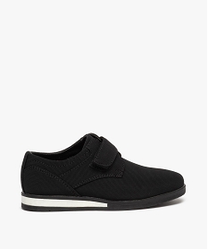GEMO Derbies garçon unis en toile fermeture scratch noir vif