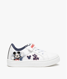 GEMO Baskets garçon imprimées à lacets et scratch – Mickey Bleu