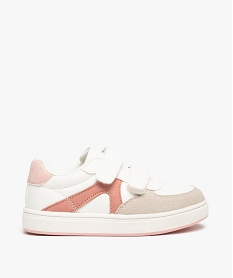 GEMO Baskets fille à scratch style retro détails colorés rose chine