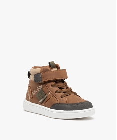 baskets garcon mid-cut a lacets et scratch - lulucastagnette brunC718701_2