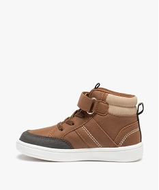 baskets garcon mid-cut a lacets et scratch - lulucastagnette brunC718701_3