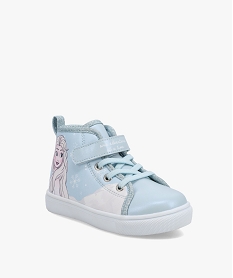 baskets fille mid-cut a lacets et scratch - reine des neiges bleu basketsC719101_2