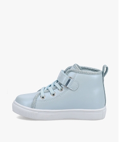 baskets fille mid-cut a lacets et scratch – reine des neiges bleu basketsC719101_3