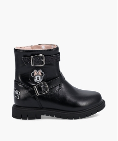 GEMO Bottines fille unies à semelle crantée - Minnie Noir