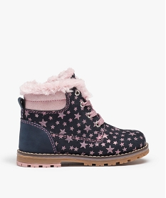 GEMO Boots fourrées fille style montagne à étoiles pailletées bleu standard