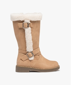 bottes fille unies a bordures en sherpa roseC724501_1