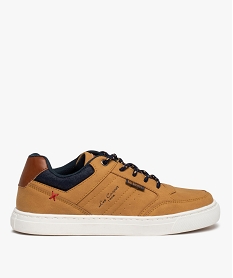 baskets garcon a lacets bicolores et col denim - lee cooper orange tennis en toile du 24 au 40C725801_1