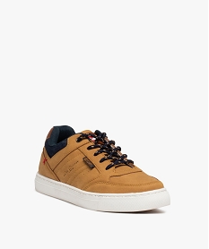 baskets garcon a lacets bicolores et col denim - lee cooper orange tennis en toile du 24 au 40C725801_2