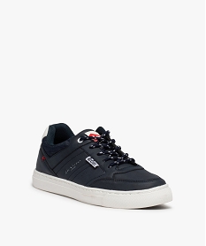 baskets garcon a lacets bicolores et col denim - lee cooper bleu tennis en toile du 24 au 40C725901_2