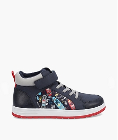 GEMO Baskets garçon mid-cut décor skate gris vif