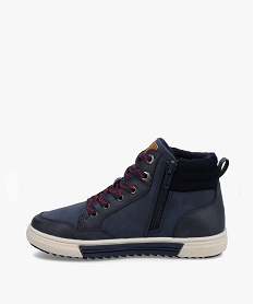 boots fourrees garcon motif etoile et lacets bicolores bleuC727301_3