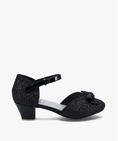 GEMO Babies fille à talon dessus pailleté avec nœud décoratif noir vif