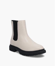 chelsea boots fille sur semelle crantee beigeC729801_2