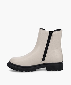 chelsea boots fille sur semelle crantee beige bottes et bootsC729801_3