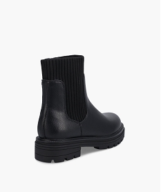 boots fille unies a col chaussette et semelle crantee noir standard bottes et bootsC730201_4