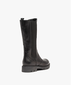 bottes fille dessus cuir uni a semelle crantee - taneo noirC732001_4