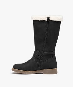 bottes fille a talon plat et bordures en sherpa noirC732201_3