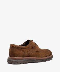 derbies homme dessus cuir uni a lacets - taneo brunC732901_4