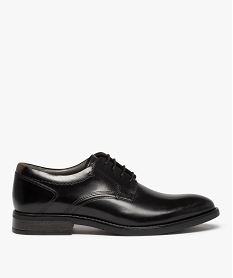 GEMO Derbies homme classiques à lacets dessus cuir uni Noir