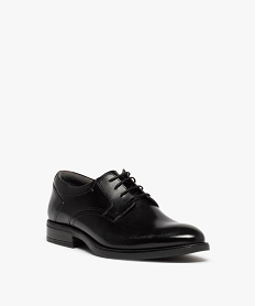 derbies homme classiques a lacets dessus cuir uni noir chaussures de villeC733601_2