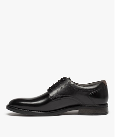 derbies homme classiques a lacets dessus cuir uni noirC733601_3