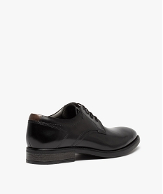 derbies homme classiques a lacets dessus cuir uni noirC733601_4