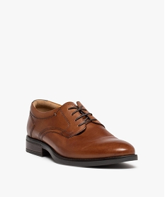 derbies homme classiques a lacets dessus cuir uni orangeC733701_2