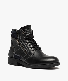 boots homme dessus cuir uni details metalliques - taneo noirC737601_2