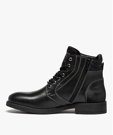 boots homme dessus cuir uni details metalliques - taneo noirC737601_3