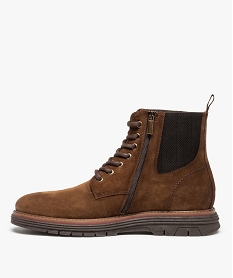 boots homme unies dessus cuir a lacets - taneo brun bottes et bootsC738801_3