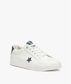 tennis femme a lacets brillants et motif etoile blancC741401_2