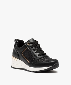 baskets femme compensees a details pailletes style casual noir standard baskets compenseesC741601_2