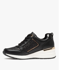 baskets femme compensees a details pailletes style casual noir standard baskets compenseesC741601_3