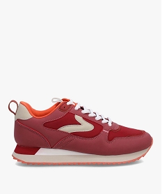 baskets femme retro-running colorees a lacets rougeC742001_1