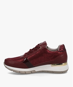 baskets femme dessus verni et metallise fermeture zip rouge baskets et tennisC742801_3