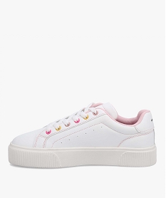 tennis femme unies a œillets colores blanc baskets et tennisC743401_2