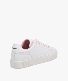 tennis femme unies a œillets colores blanc baskets et tennisC743401_3