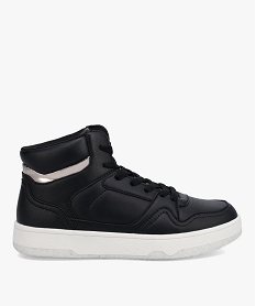 GEMO Baskets femme mid-cut unies à semelle pailletée noir standard