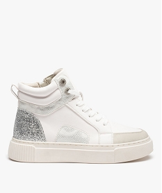 baskets femme mid-cut a details brillants fermeture zip blanc baskets et tennisC744001_1