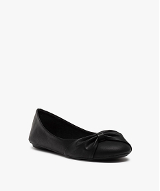 ballerines femme unies a noud drape noirC744601_2