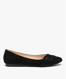 ballerines femme en suedine unie dessus drape noir ballerinesC744701_1